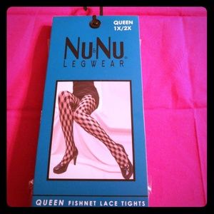 Black Fishnet Decorative Lace Tights